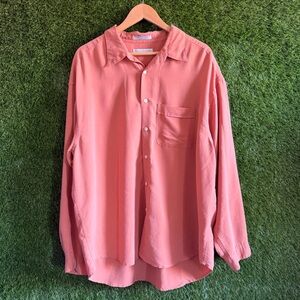 Geoffrey Beene Orange Long Sleeve Button Up Shirt